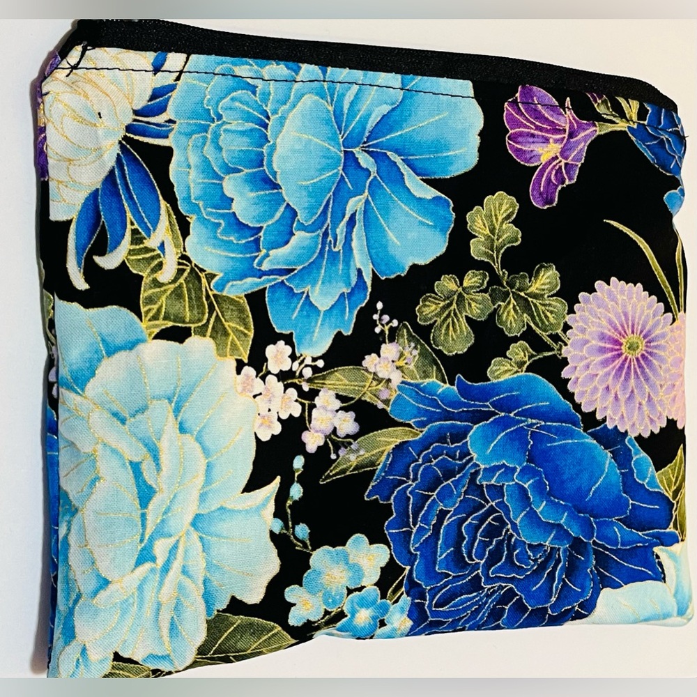 Blue and Purple Print zippered pouch